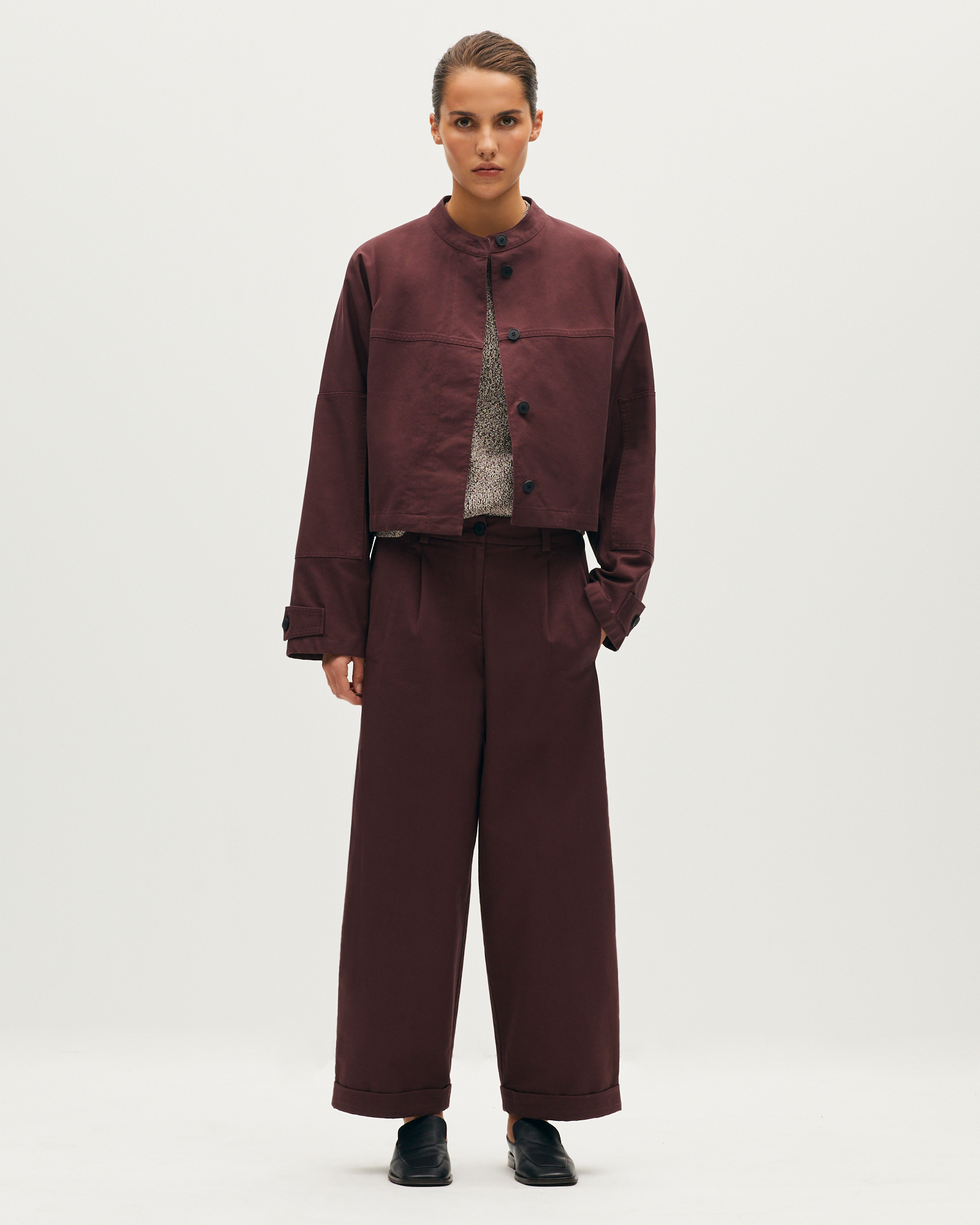 Pantalon barrel en coton