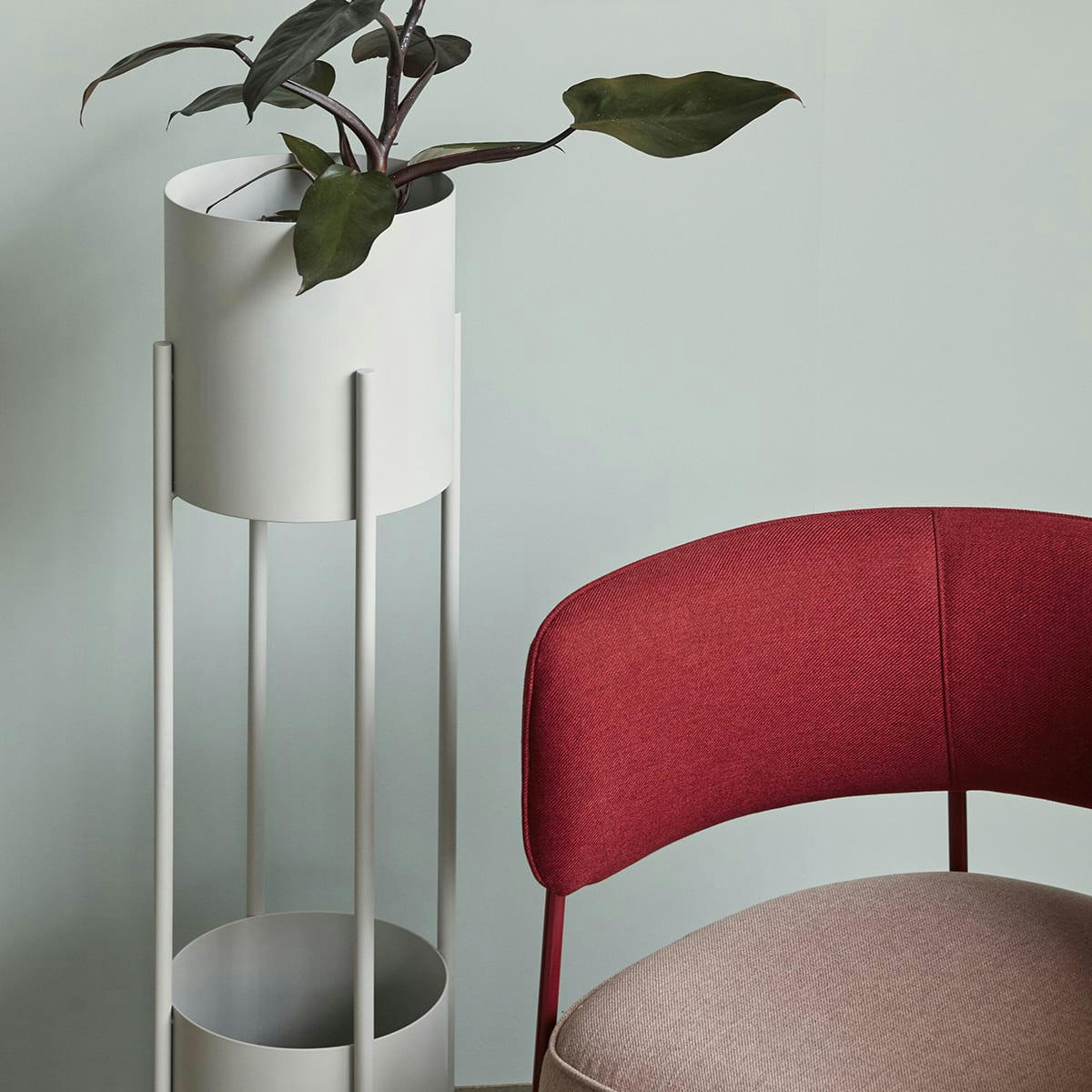 IRIS - Pot de fleurs en métal gris H100