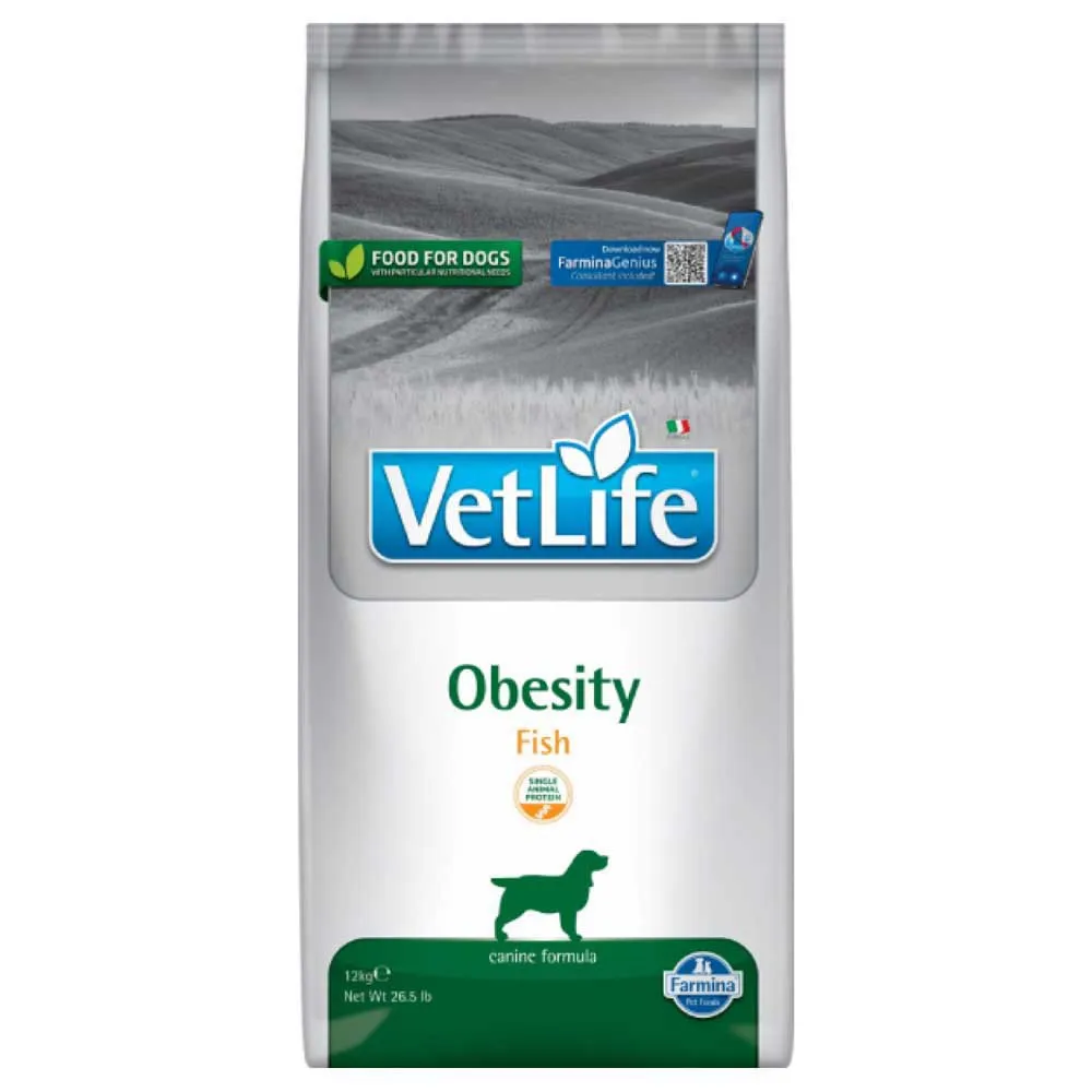 Farmina Vetlife Obesity Fish Dog Food 12kg