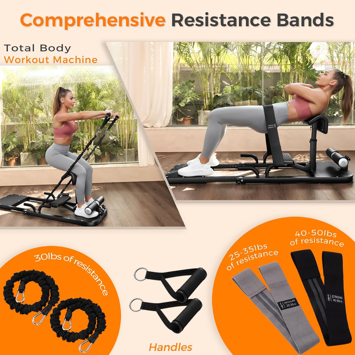 BODYRHYTHM Hip Thrust Machine with 2 Sets of Resistance Bands, Sissy Squat Machine, Squat Workout Machine & Glutes Workout Equipment, Bulgarian Split Squat Stand for Legged Lunges.