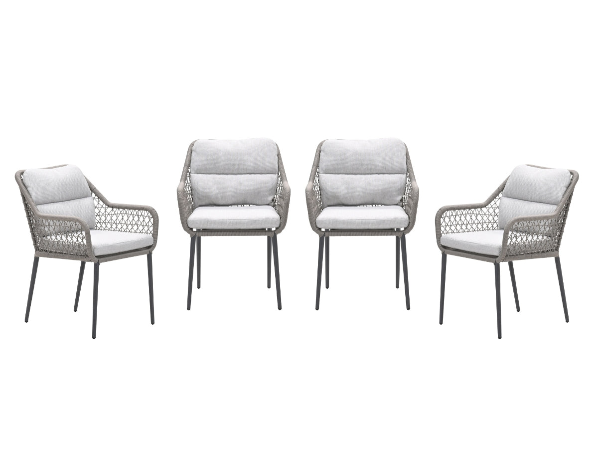Garden Impressions Toledo tuinstoelen set van 4 taupe
