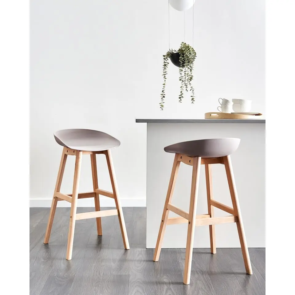 MICCO - Barkruk - Taupe - Polypropyleen/Hout