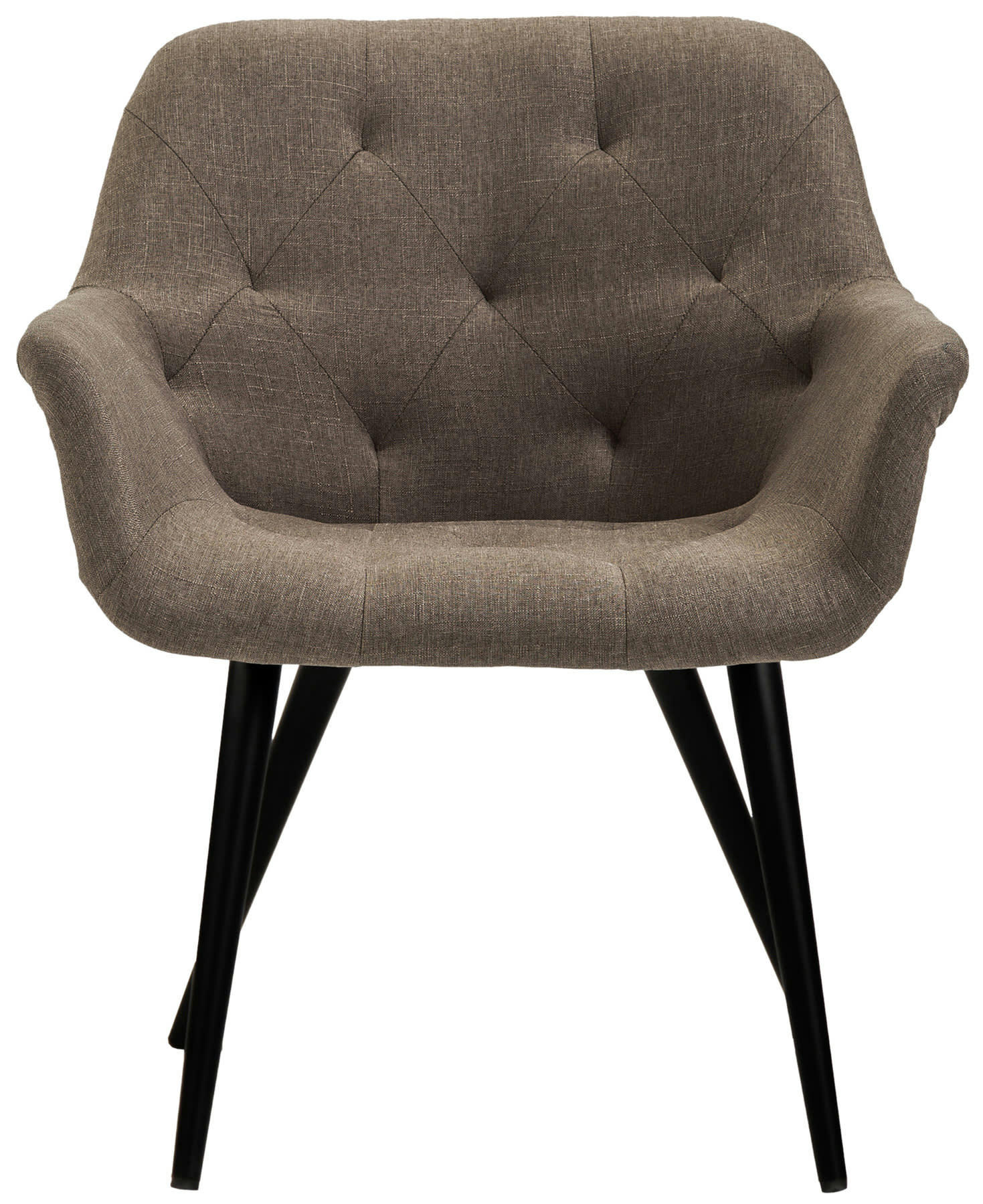 LANGFORD - Chaise de salle à manger avec accoudoirs en tissu Taupe