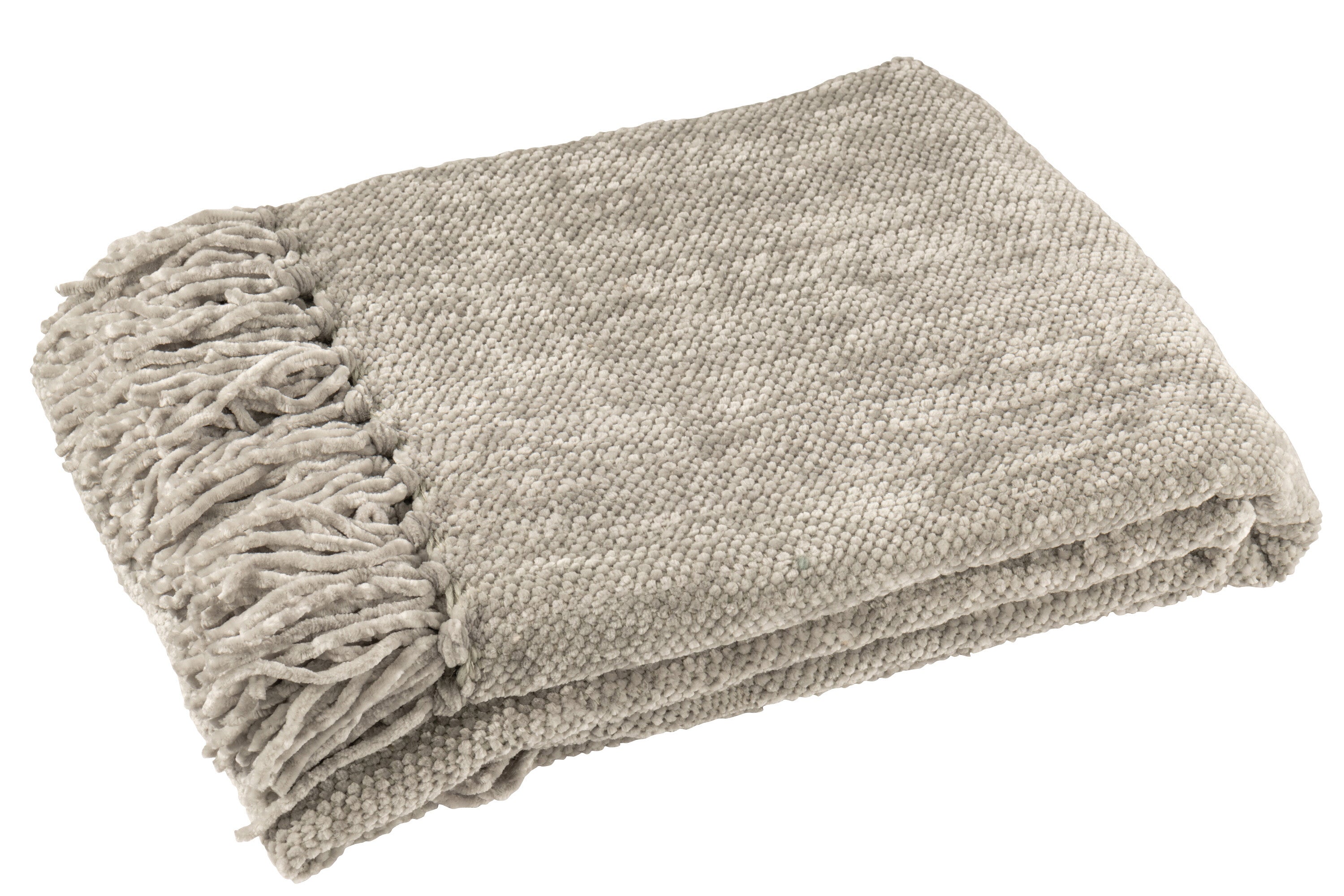 J-Line deken Chenille - polyester - groen