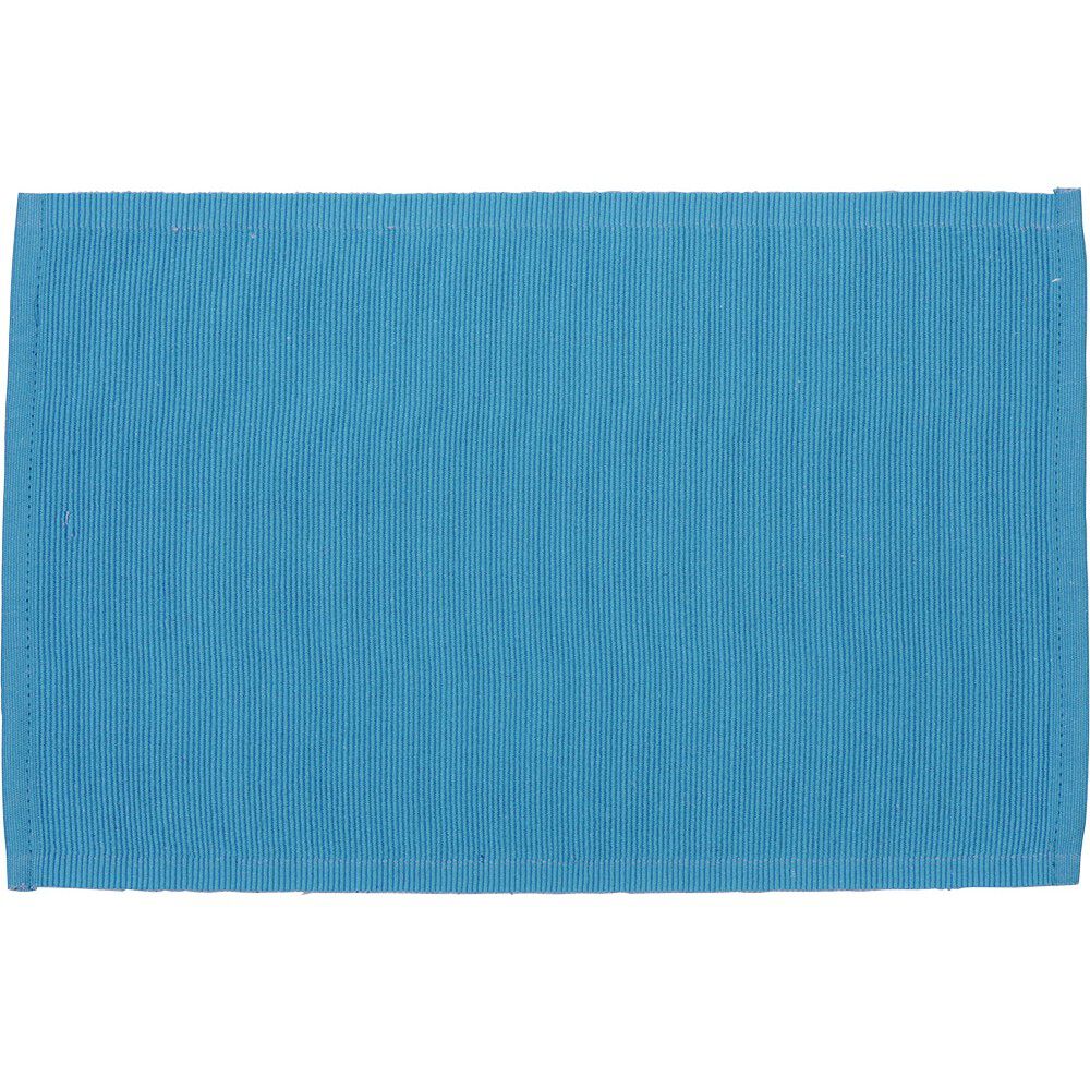 Set de table rectangulaire en coton uni bleu