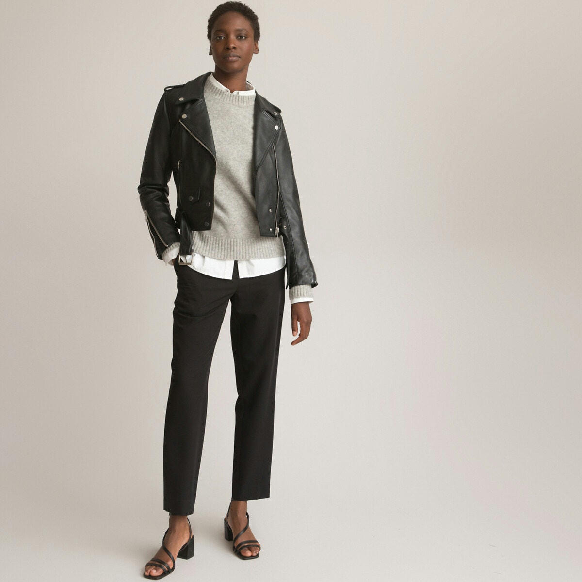 Blouson motard Signature en cuir