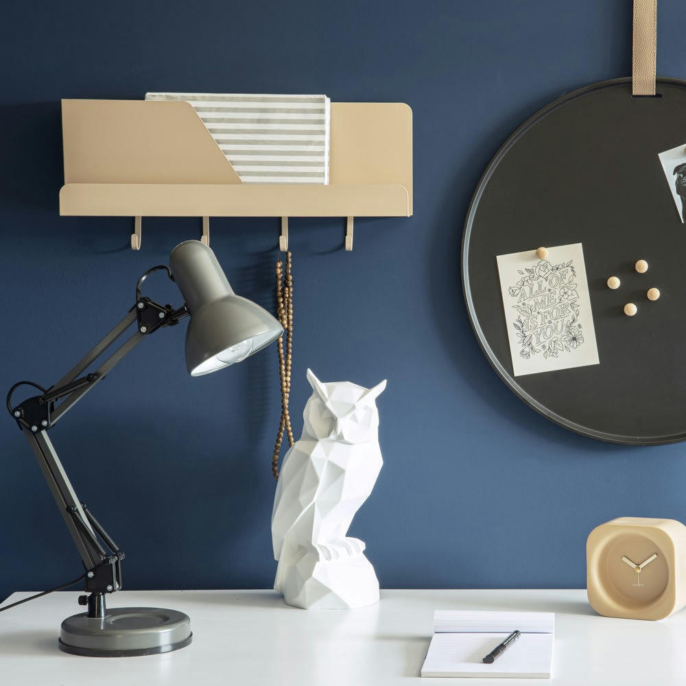 CHOUETTE - Statue origami blanche chouette H34cm