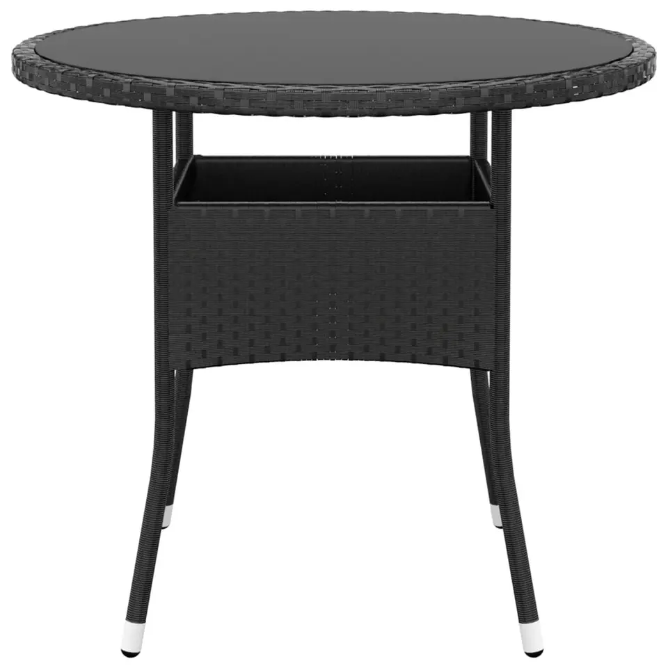 vidaXL - Tuintafel - Zwart - Poly rattan