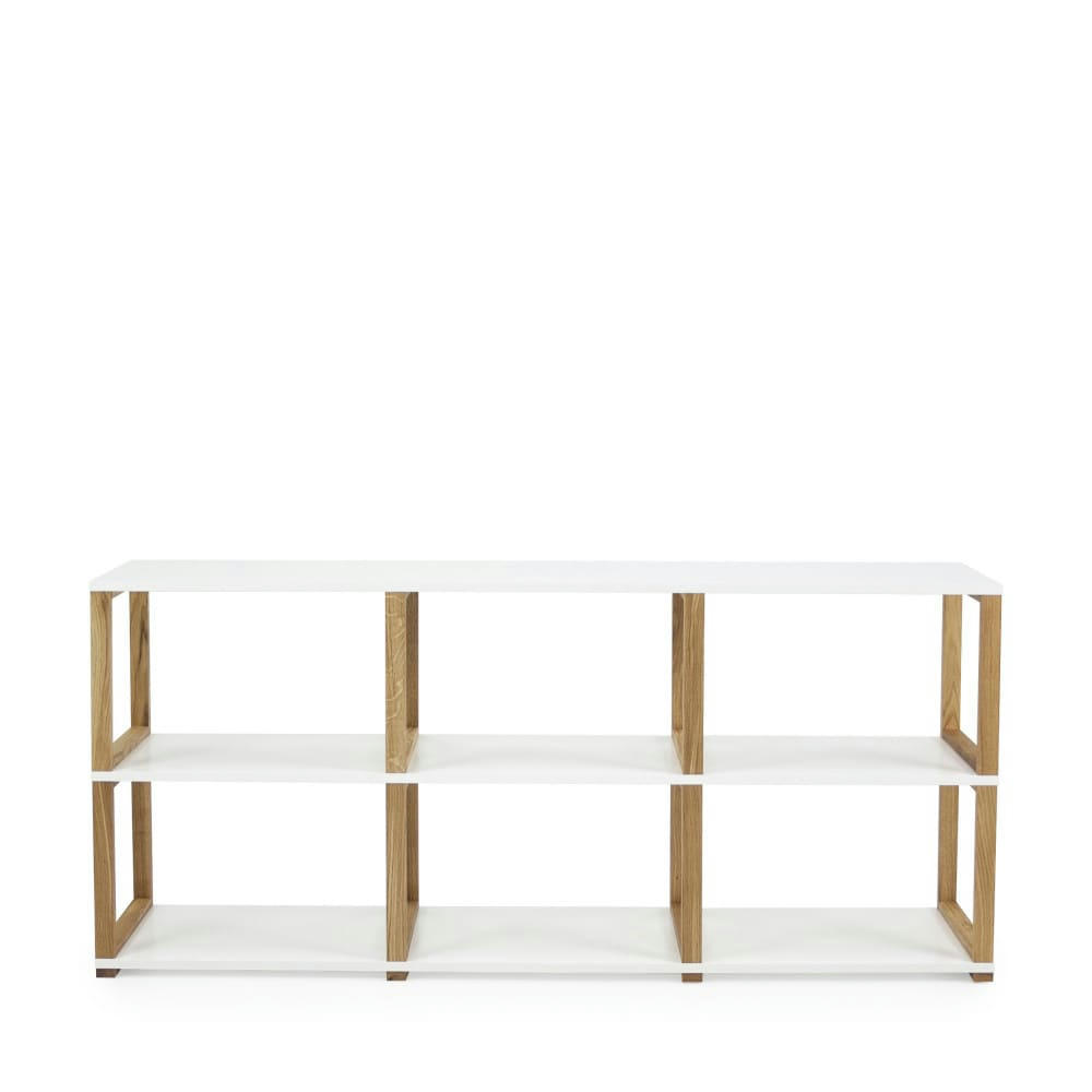 ART - Étagère en bois 6 niches blanc