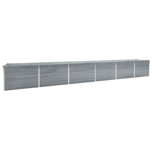 NNEVL Garden Raised Bed Galvanised Steel 600x80x77 cm Grey