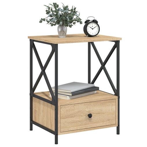 NNEVL Bedside Table Sonoma Oak 50x41x65 cm Engineered Wood