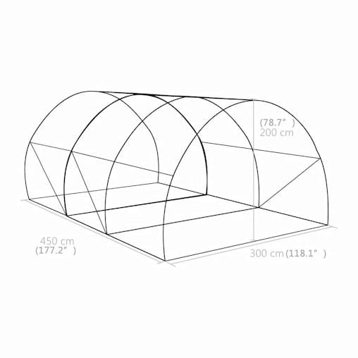 NNEVL Greenhouse 13.5m&sup2; 450x300x200 cm