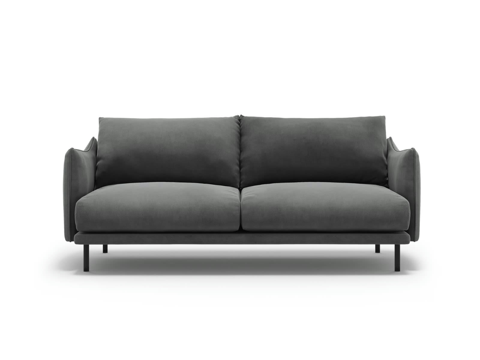 PARIS - Canapé 3 places en Velours Gris Clair