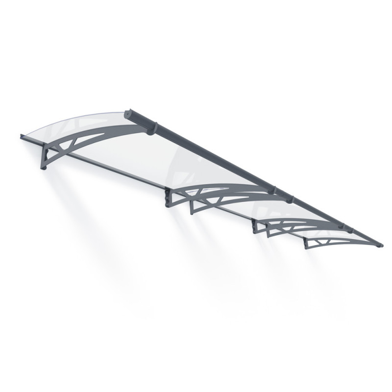 Marquise de porte Altair gris foncé 453,5 x 91,5 cm CANOPIA