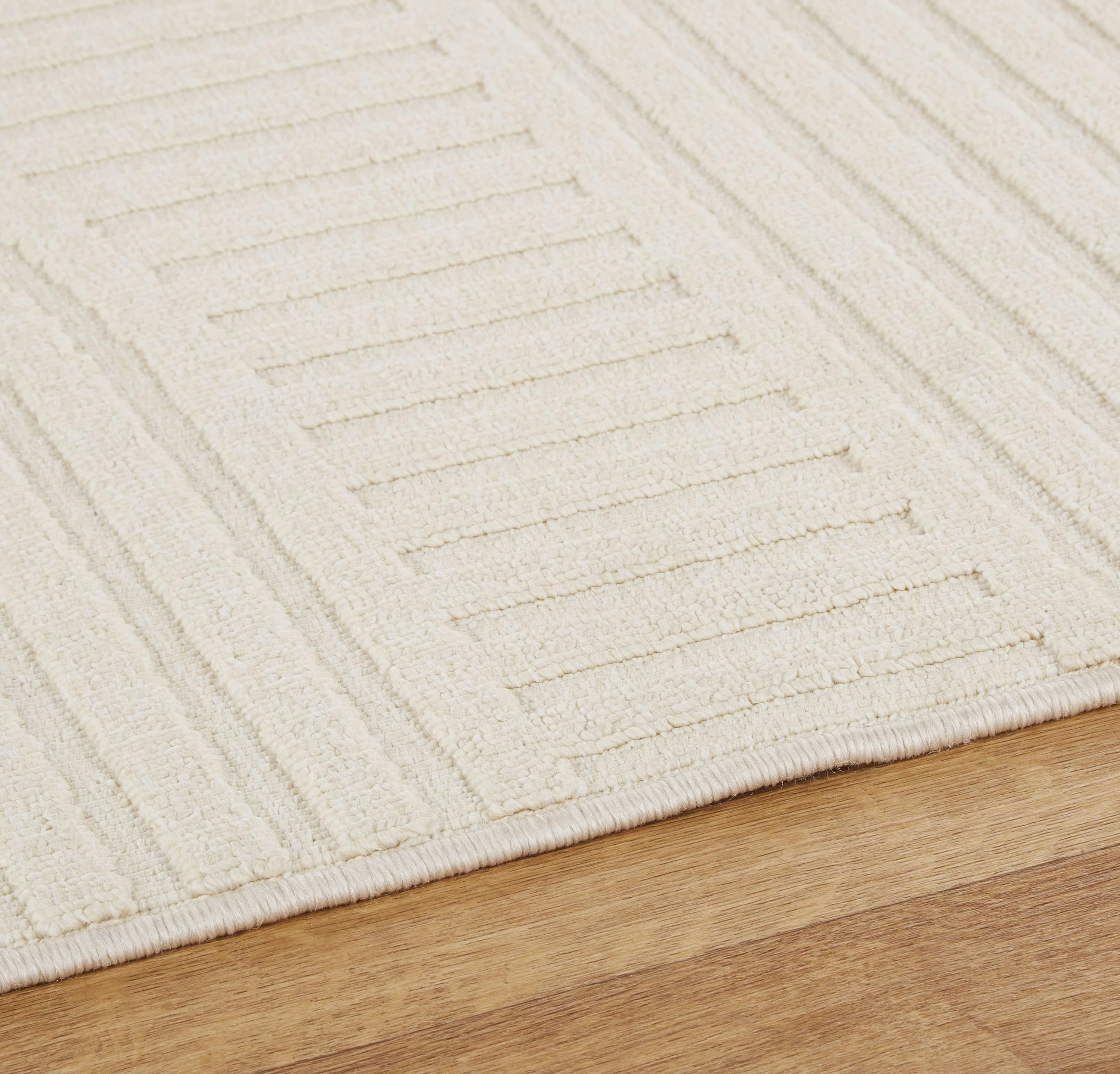 NEVEN - Tapis d'extérieur motif ciselé arches écru 160x230