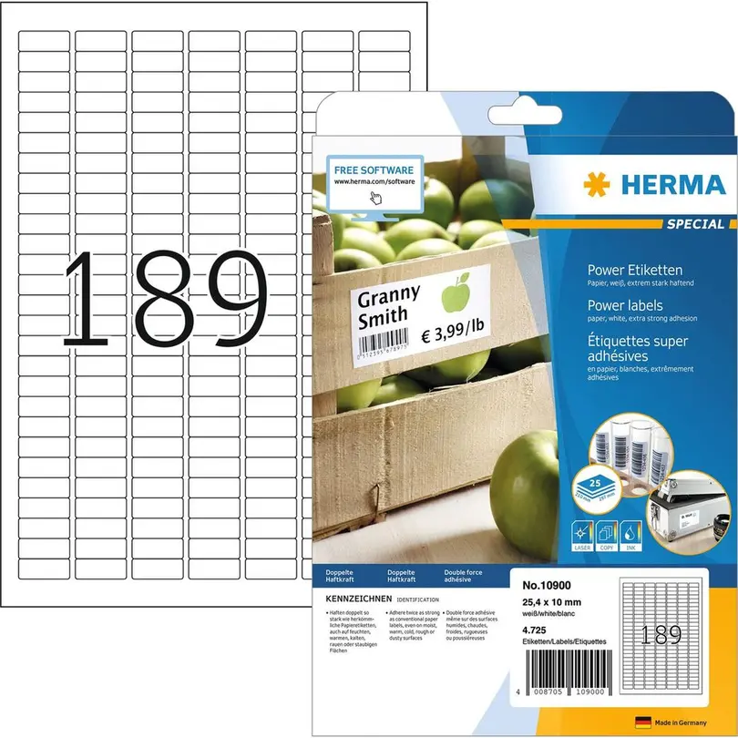 Etiketten 25er-Set Power
