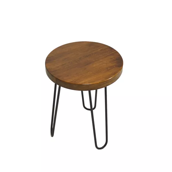 Taboret industrialny drewniany do jadalni salonu LOFT