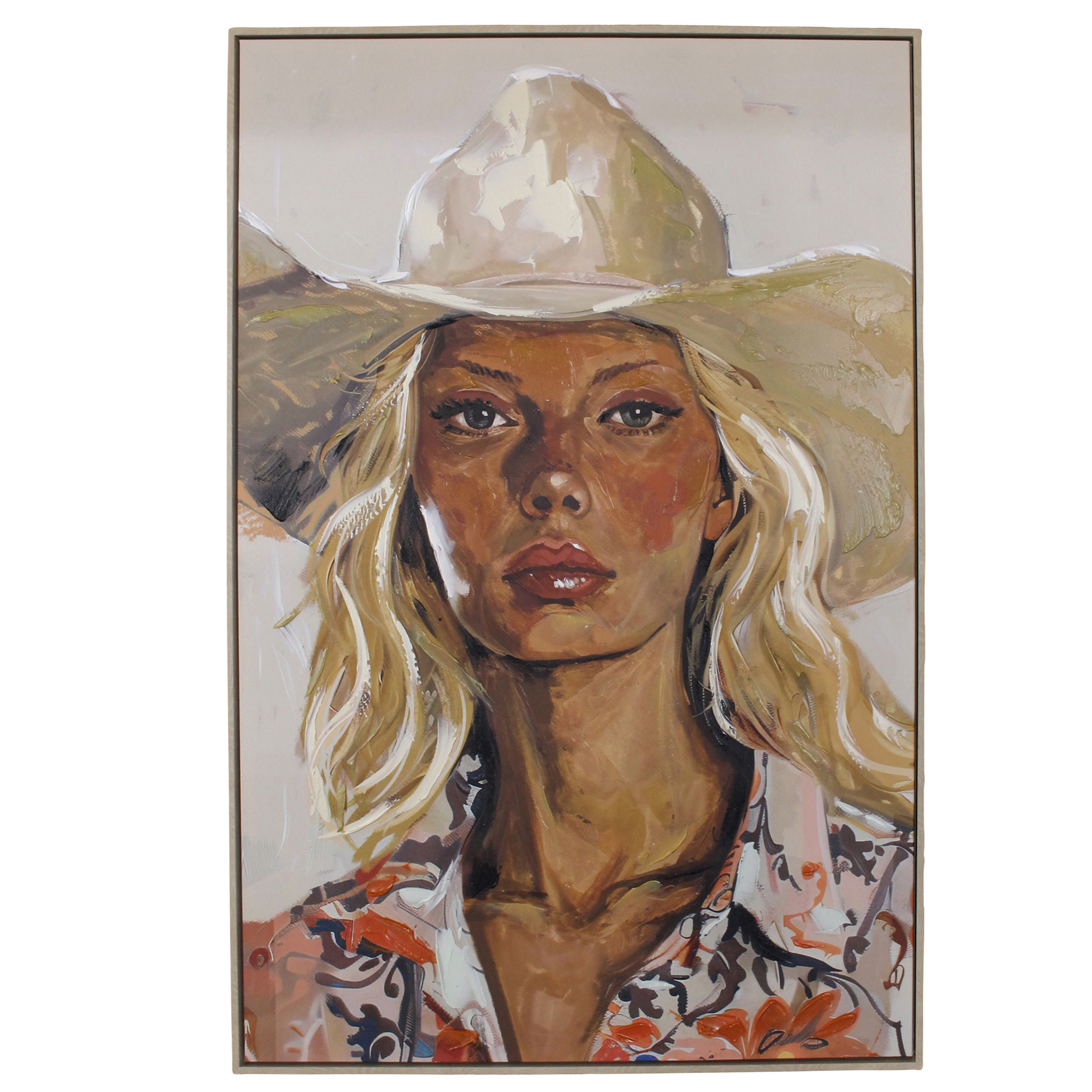 Kersten Canvas Wandschilderij 120 x 80 cm - Beige / Wit