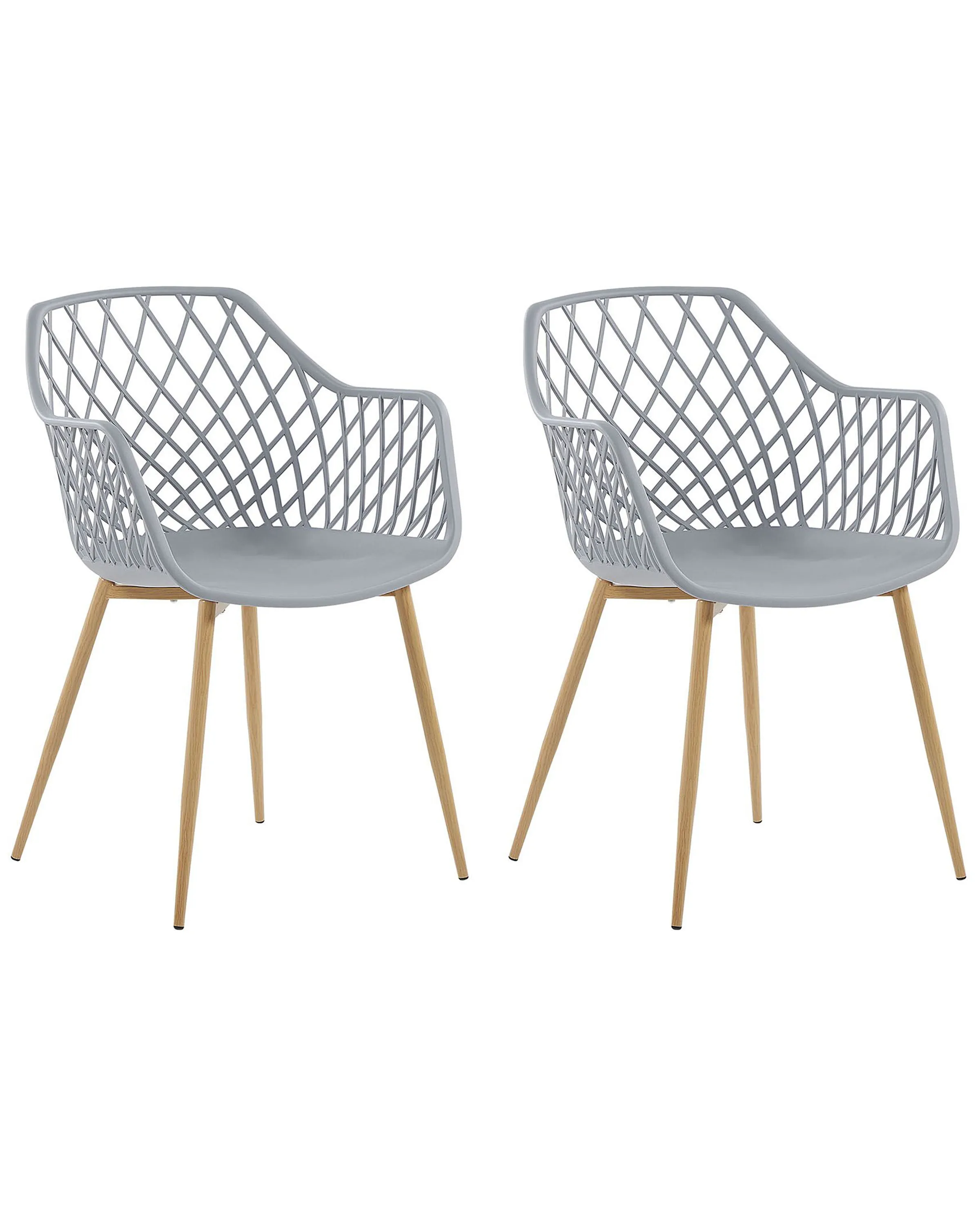 Set of 2 Dining Chairs NASHUA Light Grey