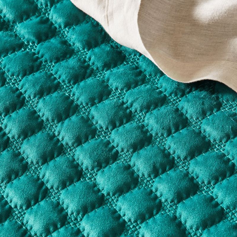 Verona Velvet Quilted Peacock Pillowcase