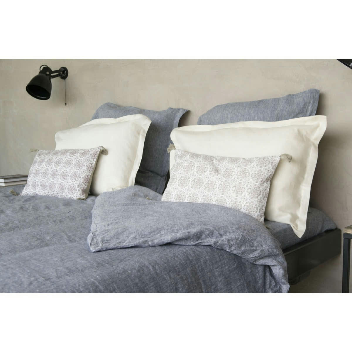 INDIA - Housse de coussin coton  50x30 écorce