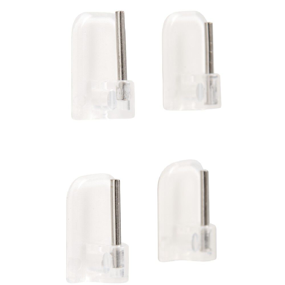 Support de tringle adhésif plastique transparent x4