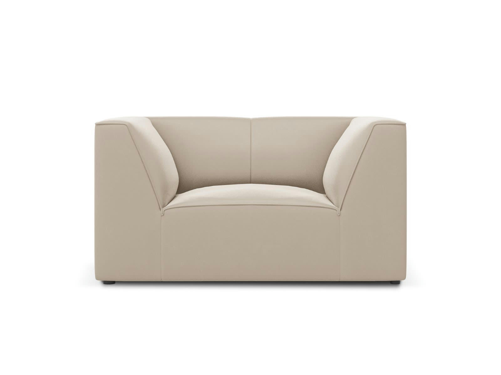 RUBY - Fauteuil en tissu velours beige