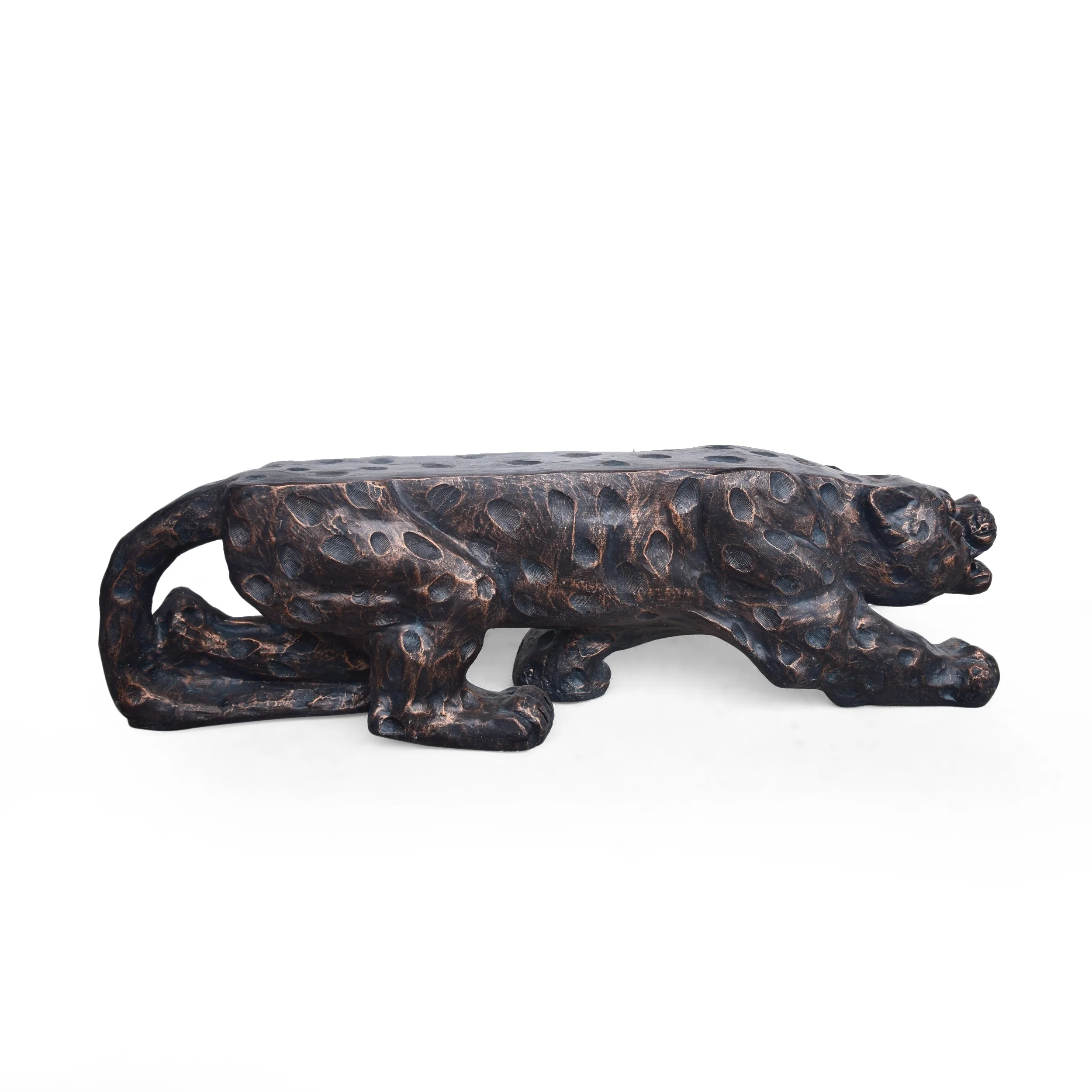 Glory Outdoor Leopard Shaped Concrete Bench by Christopher Knight Home