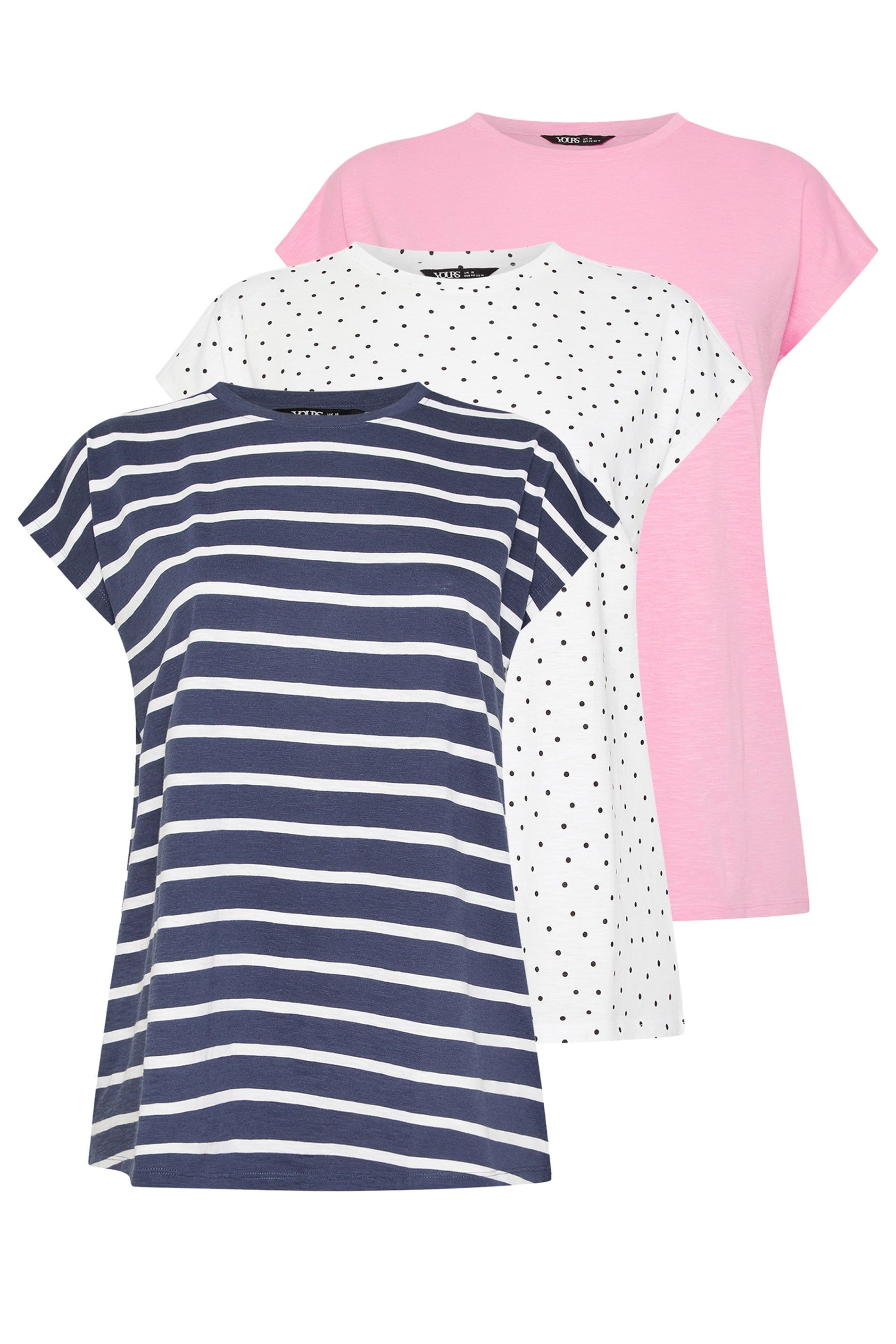 Yours 3 Pack Grown-On Sleeve T-Shirts