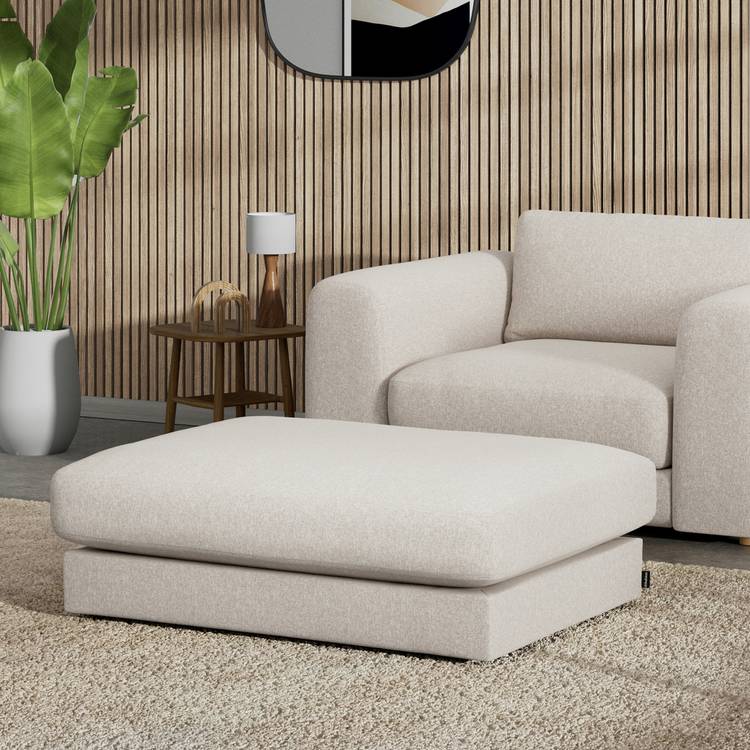 Habitat Ayr Fabric Footstool - Natural