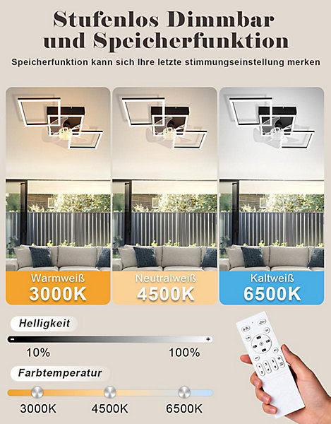 NETTLIFE Ventilateur Plafond LED 68cm, 6 Vitesses Dimmable Télécommande et Minuterie, Moderne, Salon Salle à Manger
