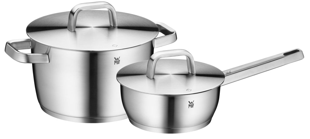 WMF Iconic 2-delige set kookpan hoog - Ø220mm   steelpan met deksel - Ø160mm