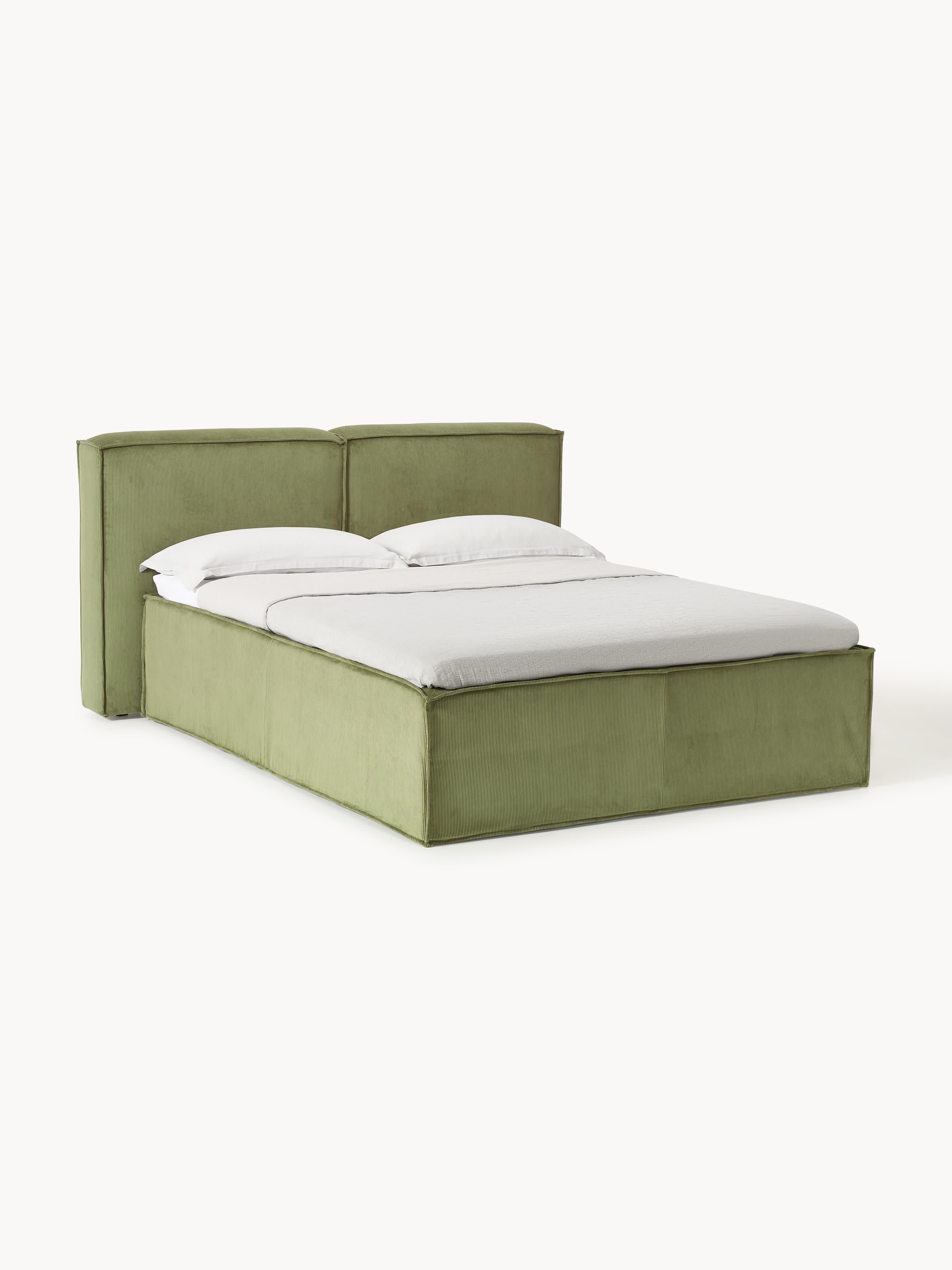 Cord-Boxspringbett Lennon