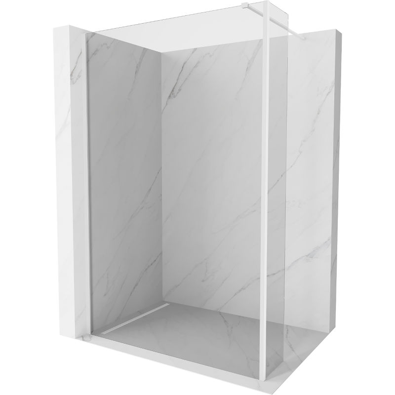 Ścianka prysznicowa Walk-in Mexen Kioto 125 x 30 cm, transparent, biała