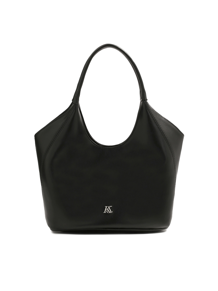 Black handbag with two handles