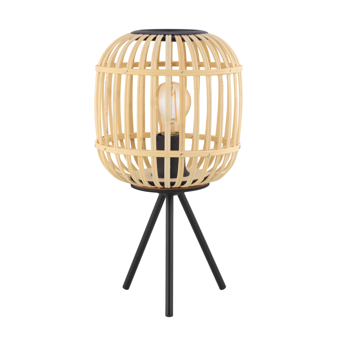 EGLO tafellamp Bordesley - e27 - 40 cm - zwart/natuur
