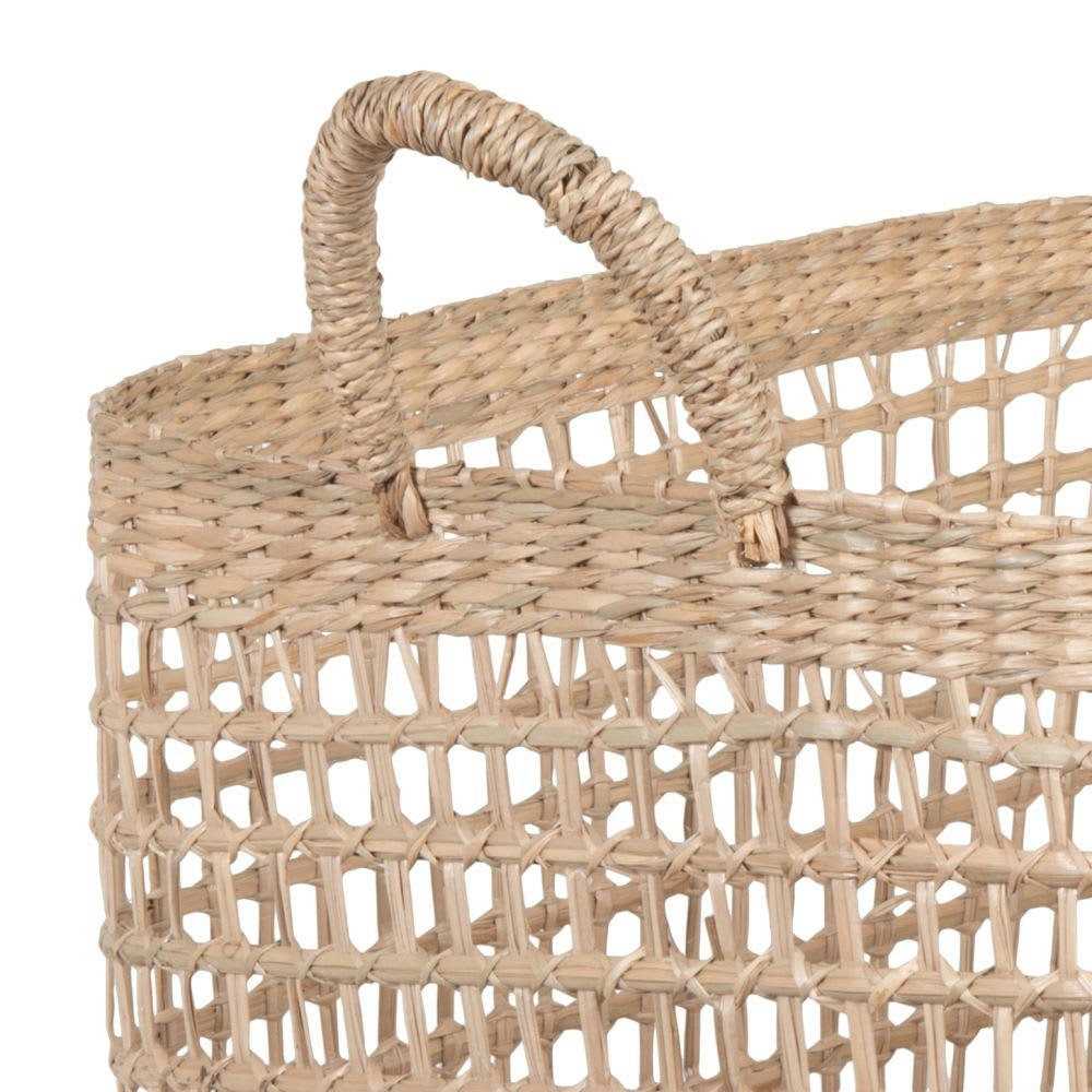 Aswan - Panier de rangement en jonc de mer marron