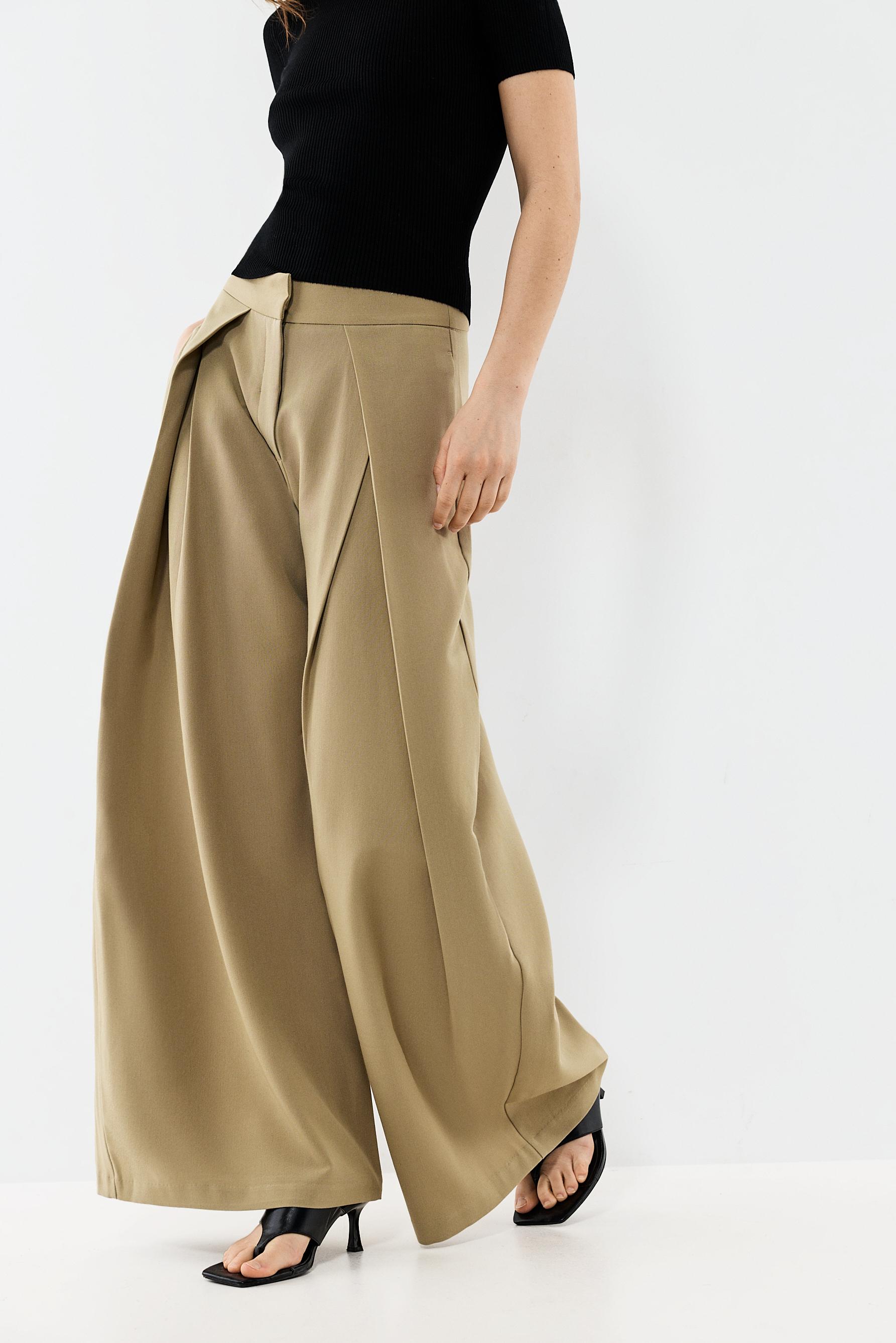 Pantalón wide leg pliegues