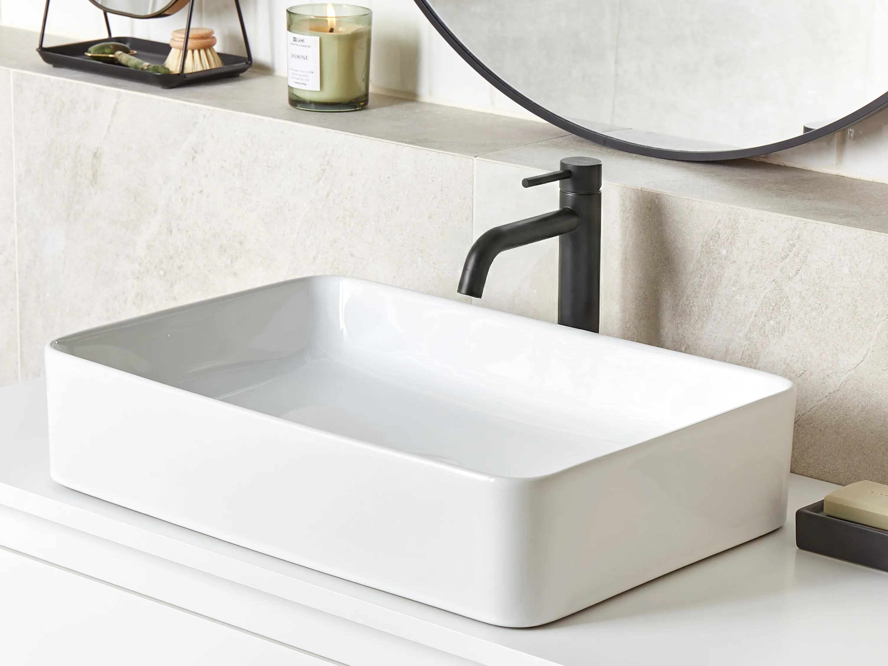 Countertop Basin CHIVANA 510 x 340 mm Ceramic White