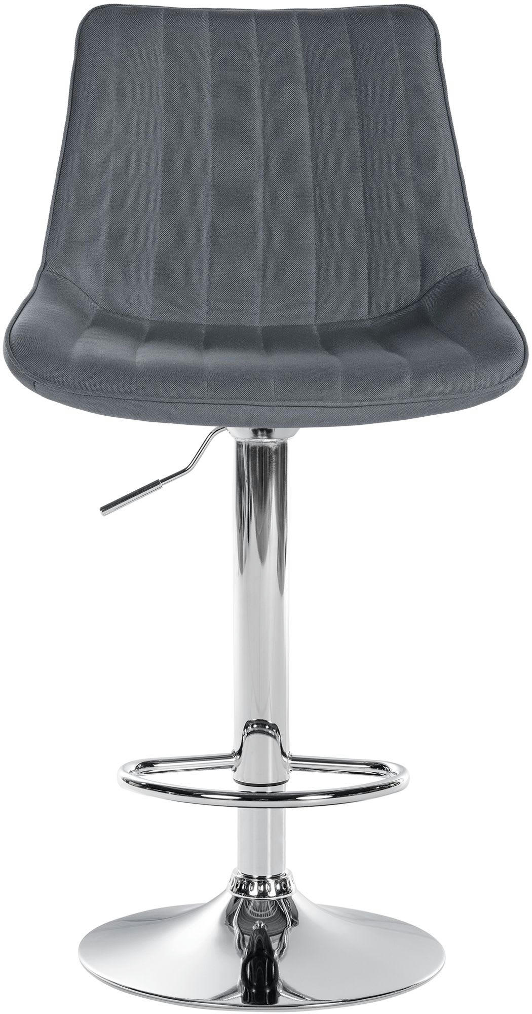 TONI - Tabouret de bar en tissu ajustable pivotant tissu Gris