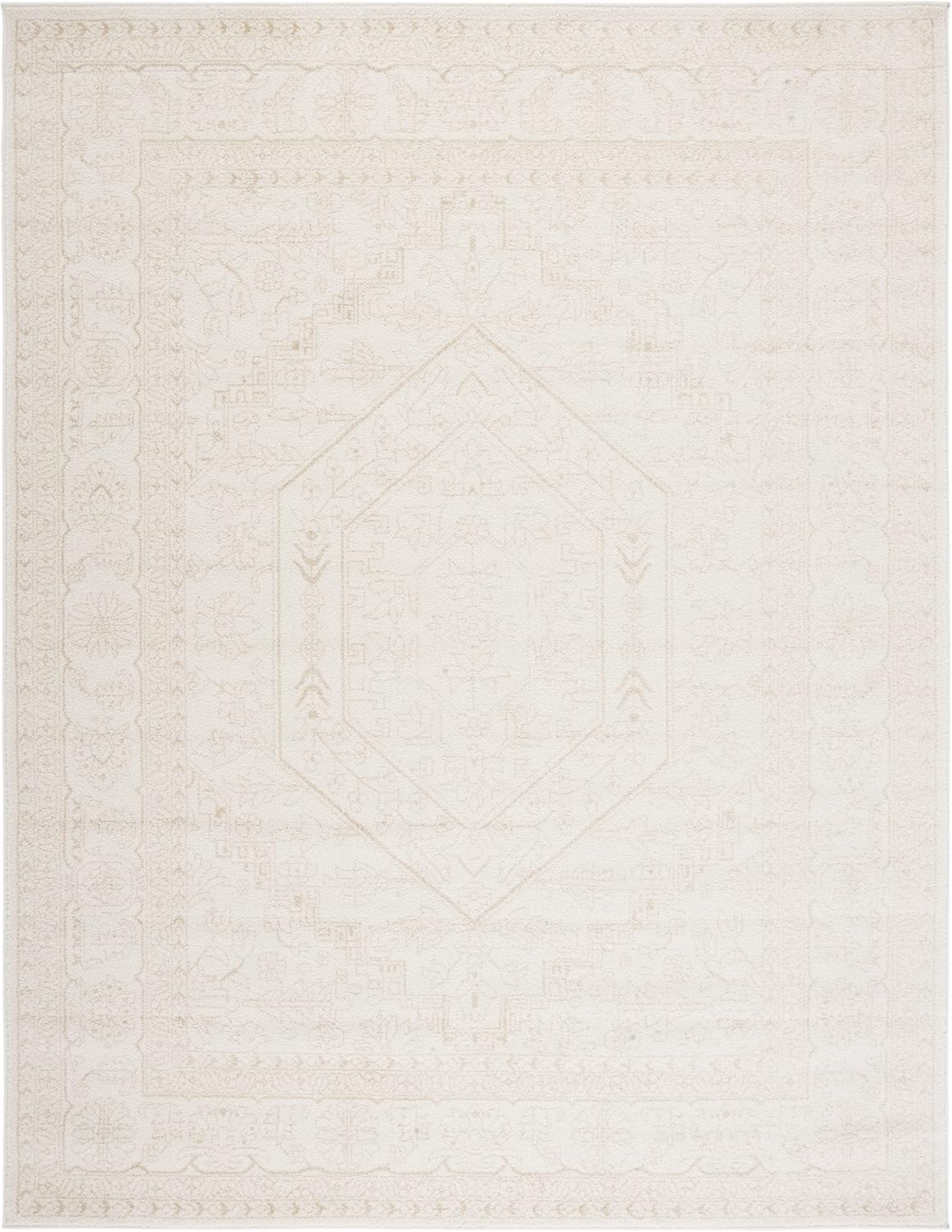 SAFAVIEH Area Rug 11x15 - Adirondack Collection - Large - Ivory & Beige, Oriental Medallion Design, Non-Shedding & Easy to Clean, Ideal for Living Room, Bedroom, Dining Space (ADR108E)