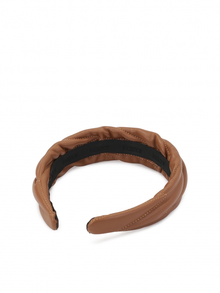 Elegant leather headband with a small KAZAR monogram