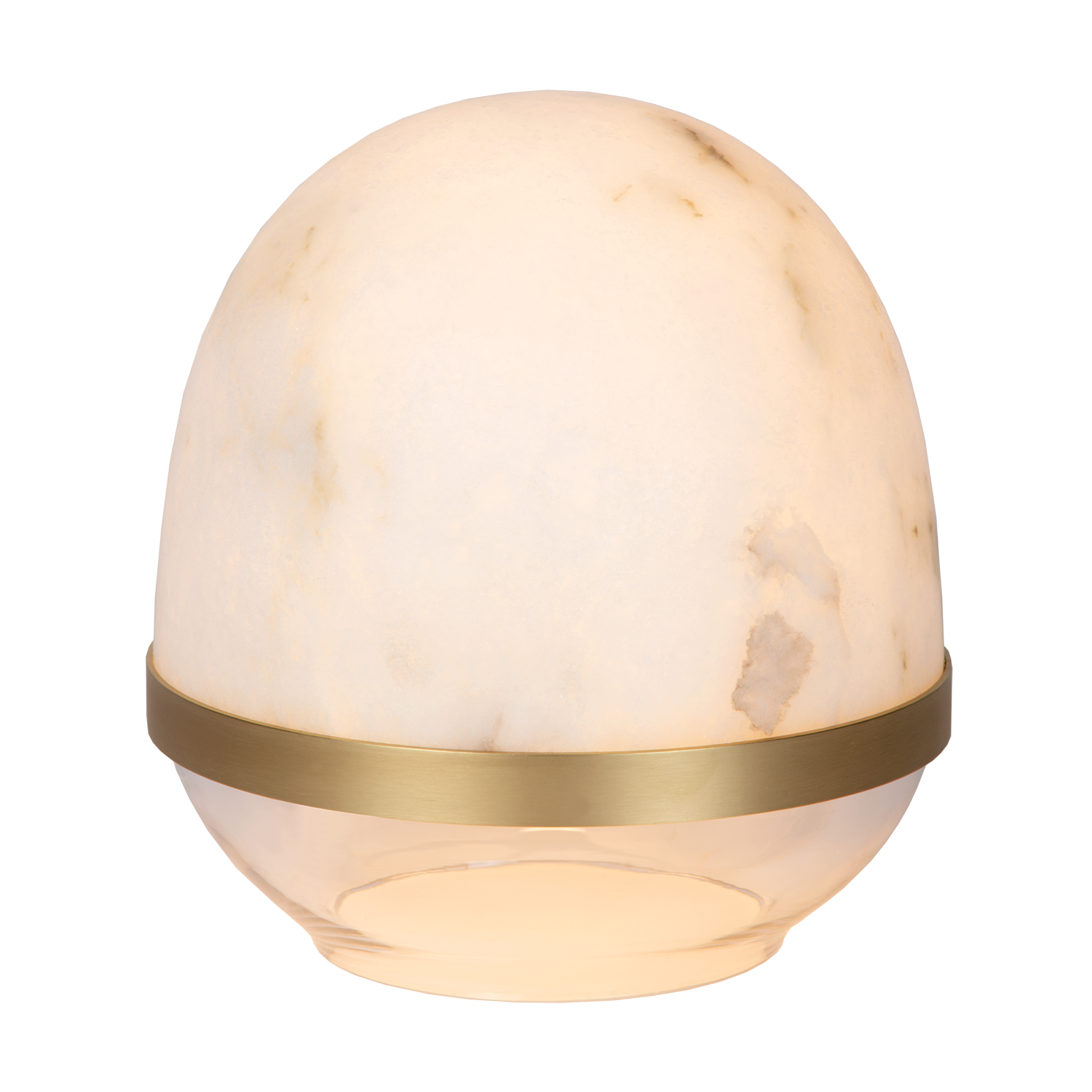 Atmooz Nice Tafellamp – Ø23cm – Alabaster – Antique Brass & Glas – E27