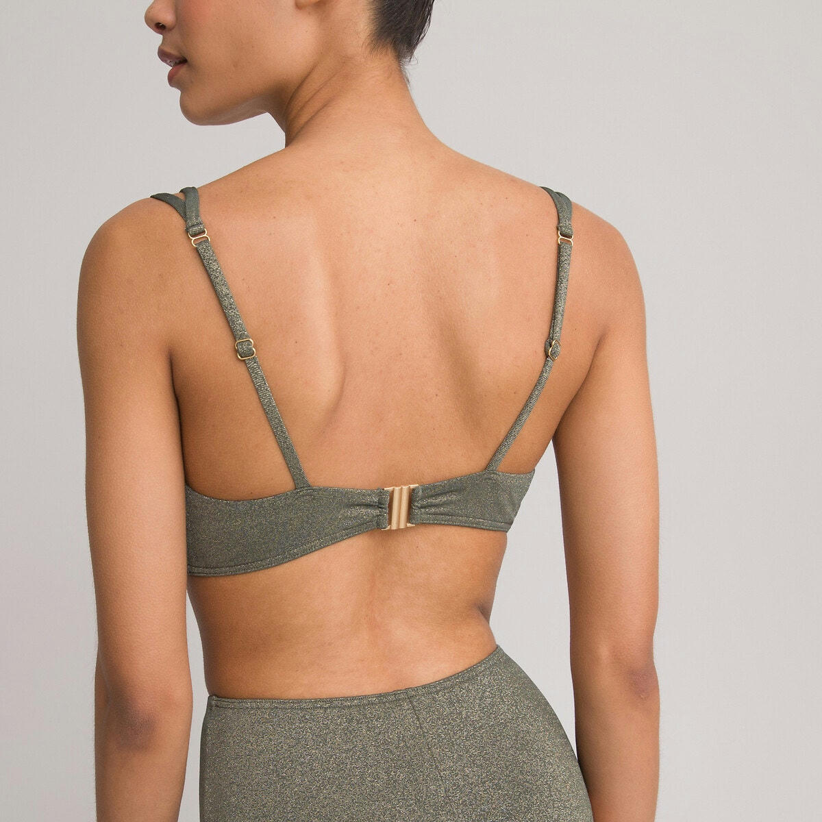 Haut de maillot de bain triangle matière lamée