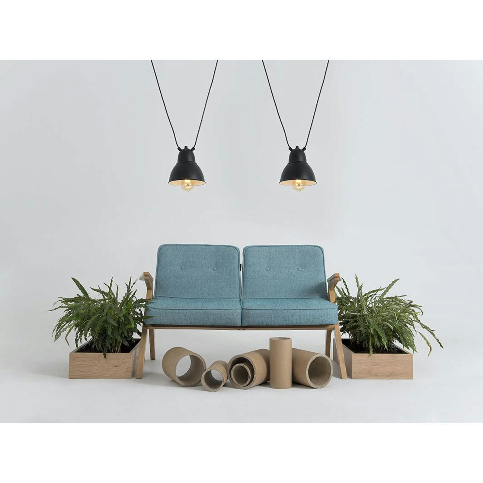 COBEN - Suspension Acier Noir 18x18x18 cm