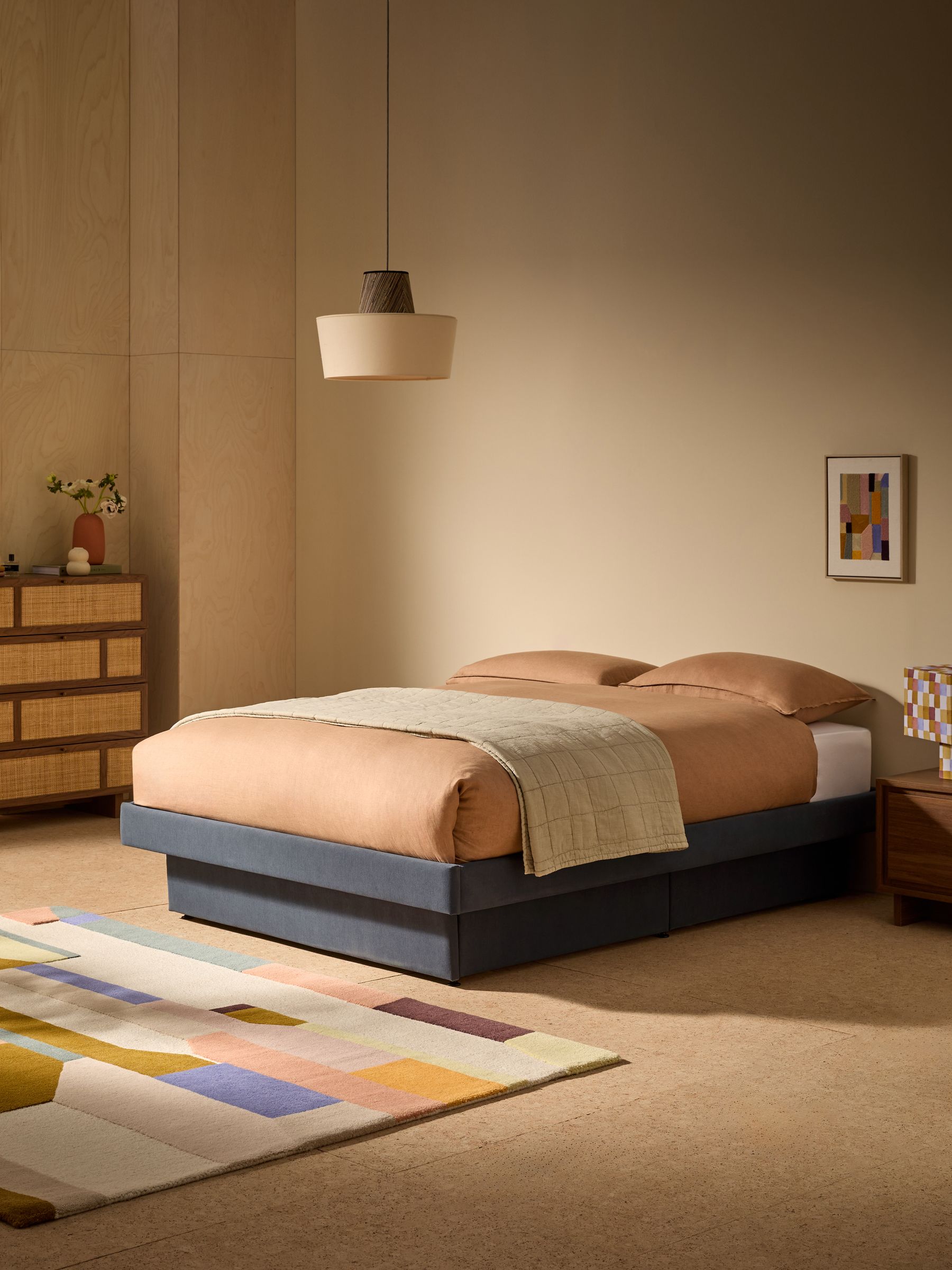 Robyn Platform Storage Bed in Navy