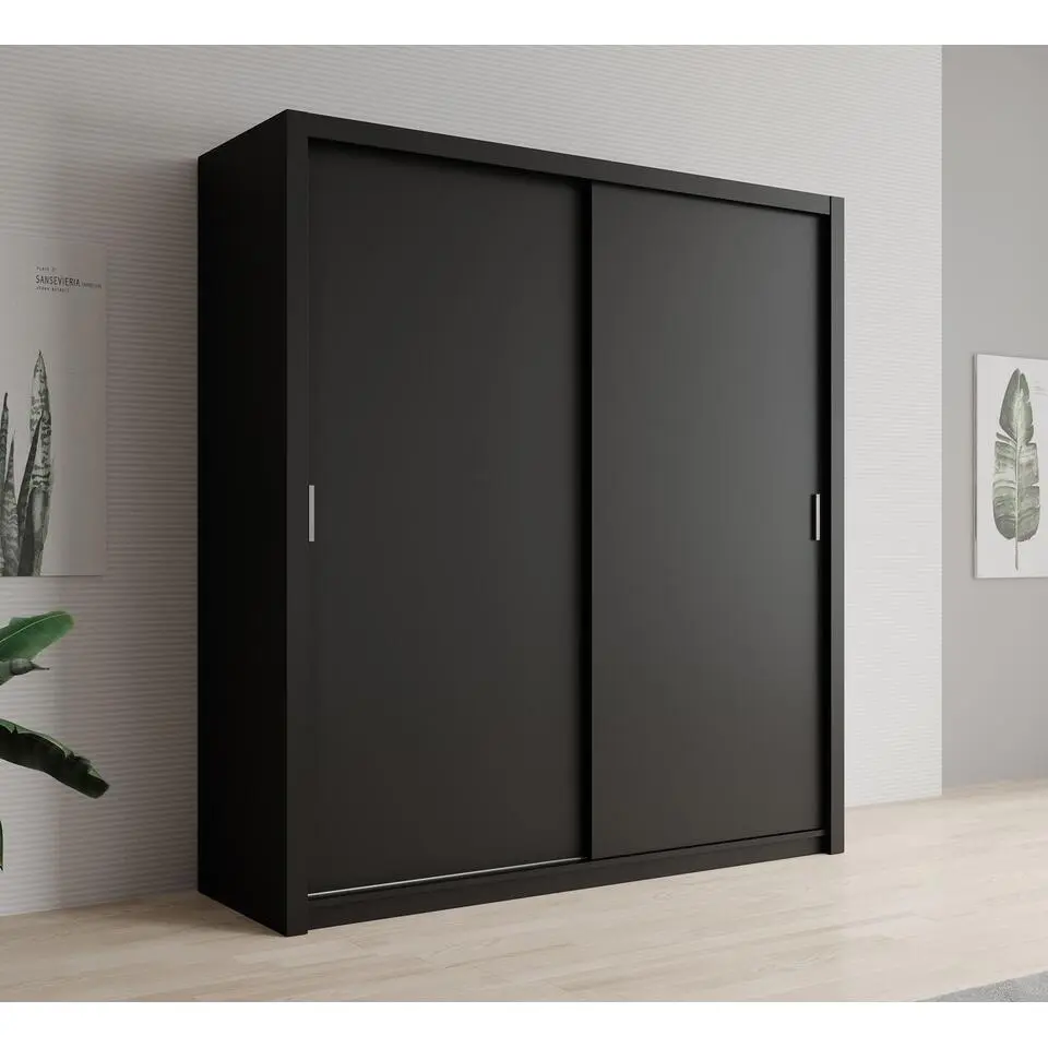 Meubella - Kledingkast Blake - Mat Zwart - 200 cm