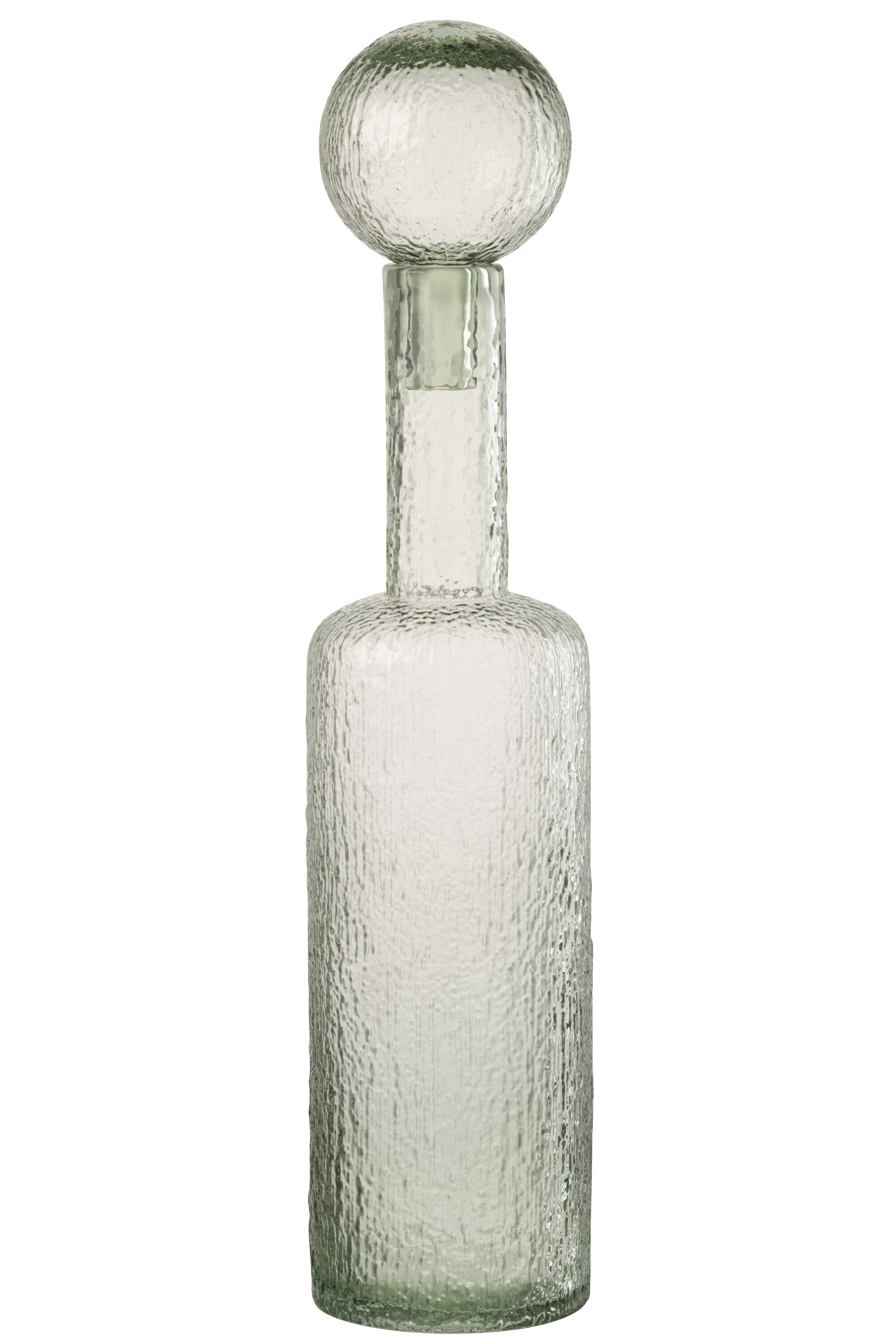 J-Line decoratie Fles Reliëf - glas - transparant/groen - large