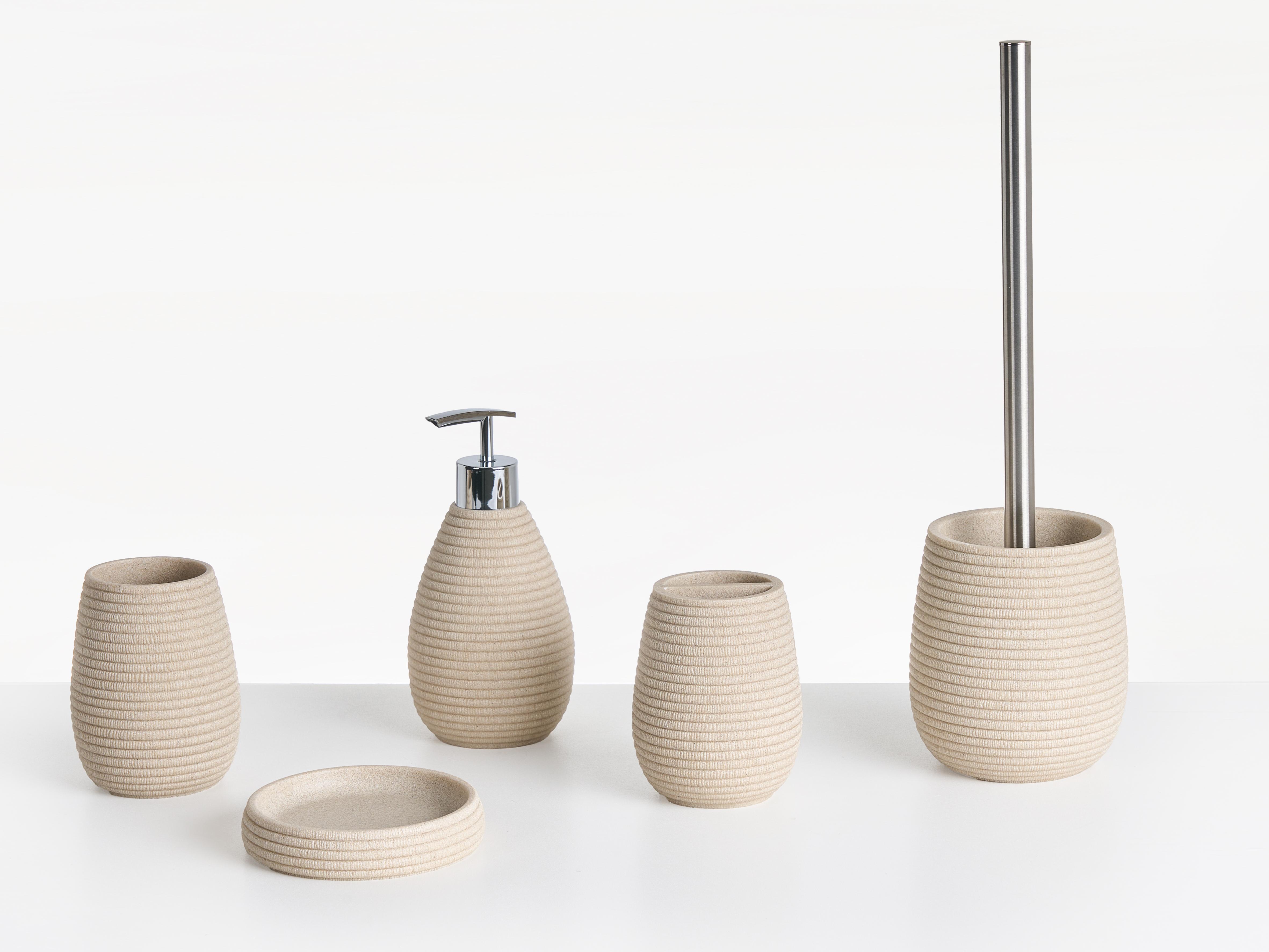 5-Piece Bathroom Accessories Set QUILA Light Beige