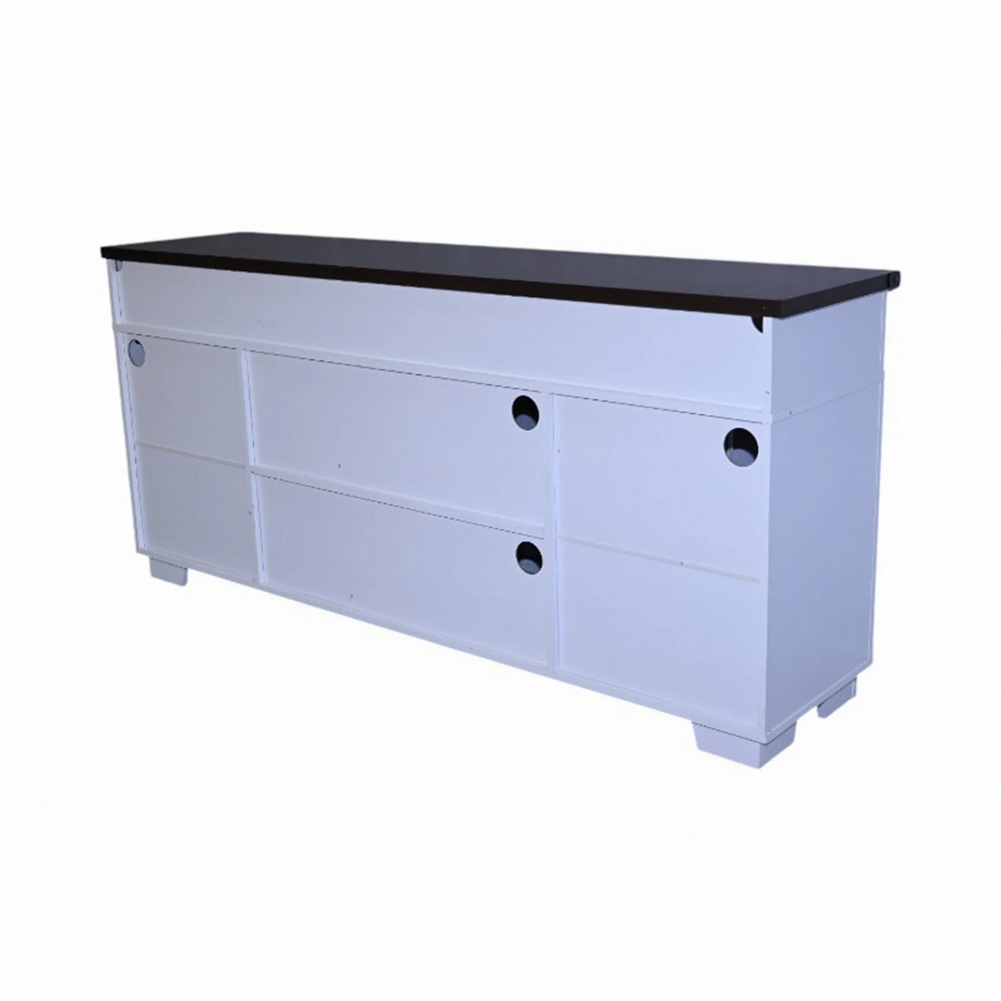 65.3 TV Stand with LED light strips and Iron mesh barn door